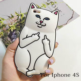 New Hot Pocket White Cat Soft Silicon Phone Back Cover