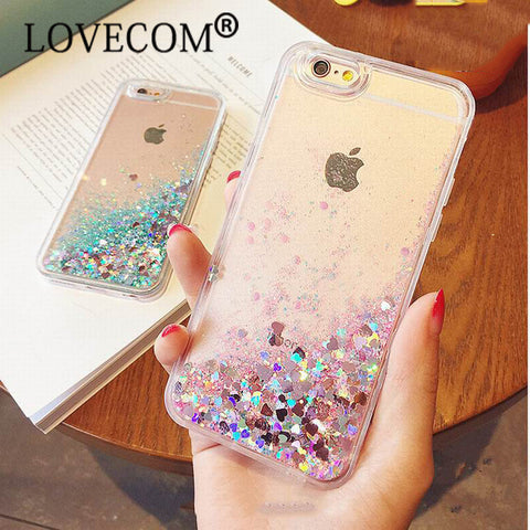 Love Heart Stars Glitter Stars Dynamic Liquid Quicksand Soft TPU iPhone Back Cover