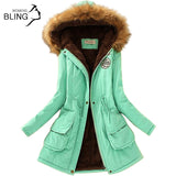 Parkas Women Coats Fashion Autumn Warm Winter Jackets Women Fur Collar Long Parka Plus Size Hoodies Casual Cotton Outwear Hot