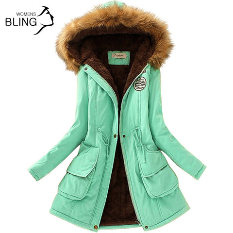 Parkas Women Coats Fashion Autumn Warm Winter Jackets Women Fur Collar Long Parka Plus Size Hoodies Casual Cotton Outwear Hot