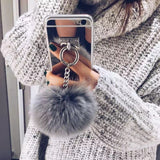 Silver Luxury Metal Rope Mirror Tassel iPhone Cover