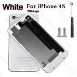 New Rear Battery Housing Back Glass Cover Door Case for iPhone 4 4G 4s free Original Screws tool replacament