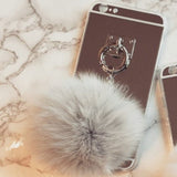 Silver Luxury Metal Rope Mirror Tassel iPhone Cover