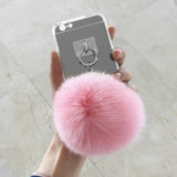 Silver Luxury Metal Rope Mirror Tassel iPhone Cover