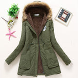 Winter Coat Women 2017 New Parka Casual Outwear Military Hooded Thickening Cotton Coat Winter Jacket Fur Coats Women Clothes D21