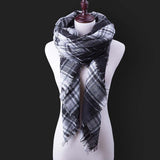 Za Fashion Winter Scarf For Women Scarf Cashmere Warm Plaid Pashmina Scarf Luxury Brand Blanket Wraps Female Scarves And Shawls