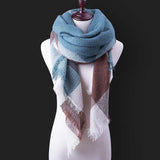 Za Fashion Winter Scarf For Women Scarf Cashmere Warm Plaid Pashmina Scarf Luxury Brand Blanket Wraps Female Scarves And Shawls