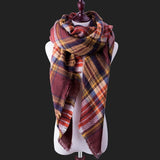 Za Fashion Winter Scarf For Women Scarf Cashmere Warm Plaid Pashmina Scarf Luxury Brand Blanket Wraps Female Scarves And Shawls