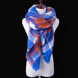 Za Fashion Winter Scarf For Women Scarf Cashmere Warm Plaid Pashmina Scarf Luxury Brand Blanket Wraps Female Scarves And Shawls