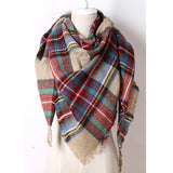 2016 Brand Cashmere Design Triangle Scarf Plaid Fashion Warm in Winter Shawl For Women pashmina shawl M8062