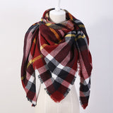 2016 Brand Cashmere Design Triangle Scarf Plaid Fashion Warm in Winter Shawl For Women pashmina shawl M8062