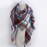 2016 Brand Cashmere Design Triangle Scarf Plaid Fashion Warm in Winter Shawl For Women pashmina shawl M8062