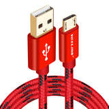 VOXLINK Micro USB Cables 0.5M 1M 2M 3M Metal Braided Cord Data Sync Wire Charger For Samsung Galaxy Xiaomi HTC Android phones