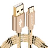 VOXLINK Micro USB Cables 0.5M 1M 2M 3M Metal Braided Cord Data Sync Wire Charger For Samsung Galaxy Xiaomi HTC Android phones