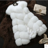 2016 Arrival Winter Women Coat  Faux Fox Fur Vest Femme Fur Vests High-Grade Pocket Women's Jacket Long Vest Plus Size:XS-4XL