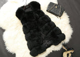 2016 Arrival Winter Women Coat  Faux Fox Fur Vest Femme Fur Vests High-Grade Pocket Women's Jacket Long Vest Plus Size:XS-4XL