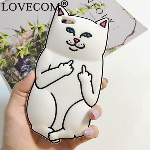 New Hot Pocket White Cat Soft Silicon Phone Back Cover